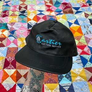 Vintage western Leather ball cap